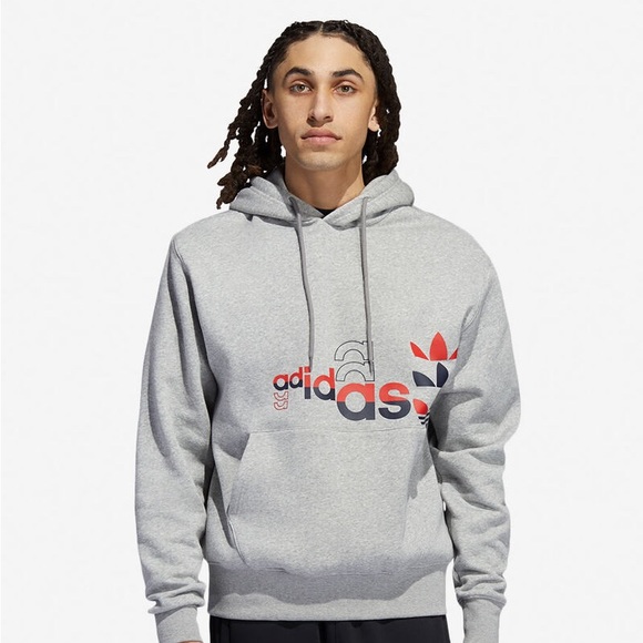 adidas Other - Adidas Originals Men’s Logo Play Pullover Hoodie Size Large H31324 NWT Grey.